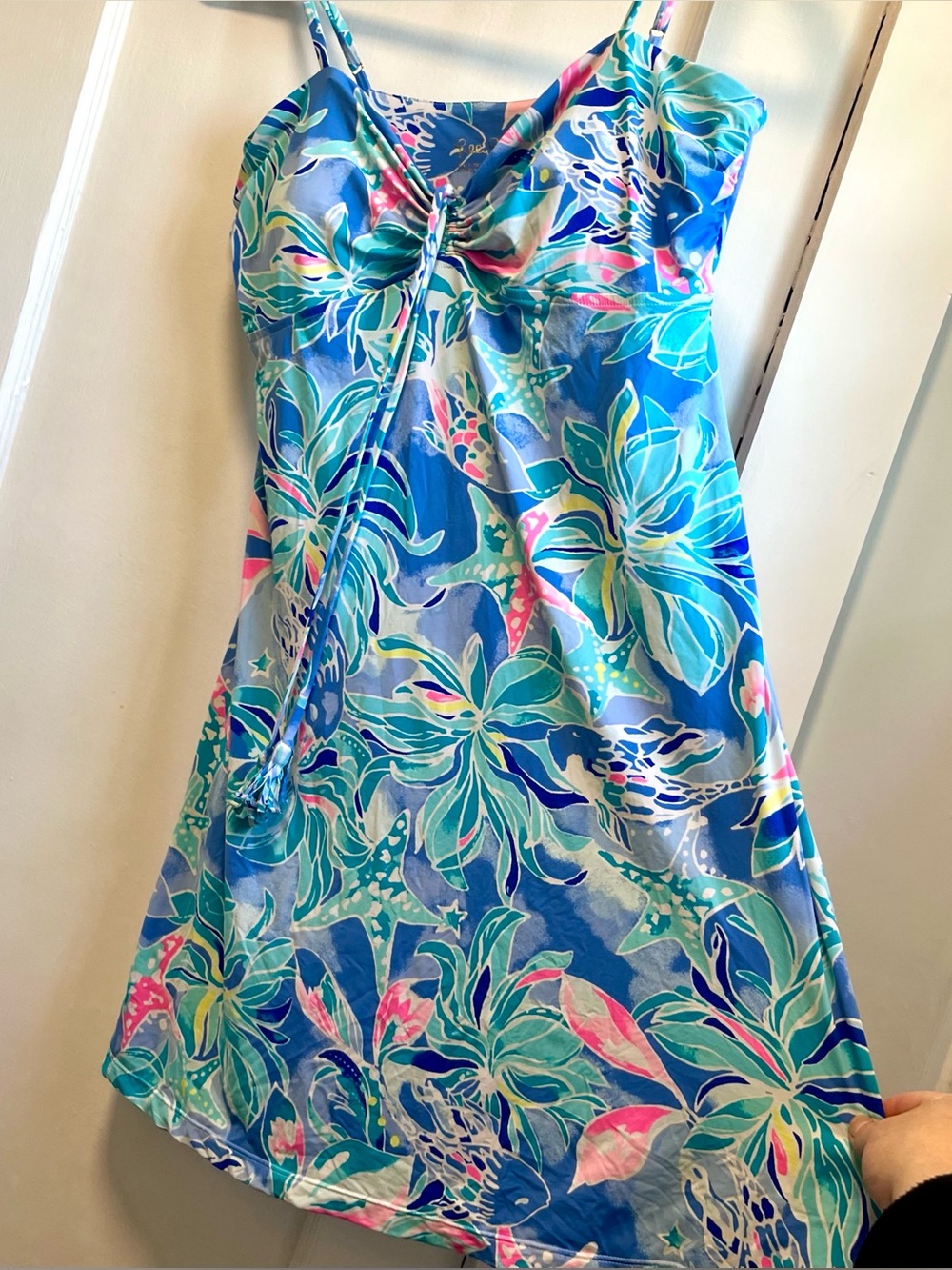 Lilly Pulitzer Blue Pink Green Tropical Mini Dress